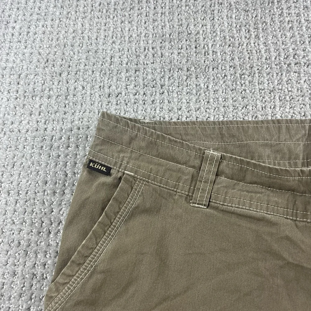 Kuhl Men's Vintage Patina Dye Hiking Shorts Zip Cargo Pockets Size 34 Olive